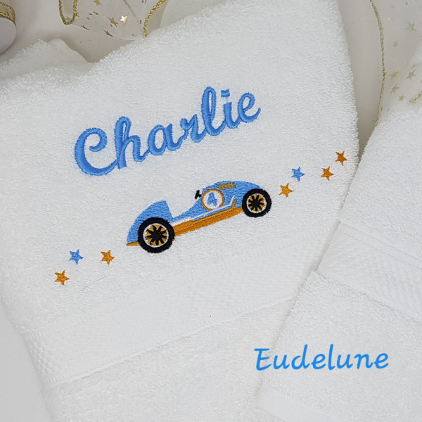 serviette éponge drap de bain personnalisée et brodée