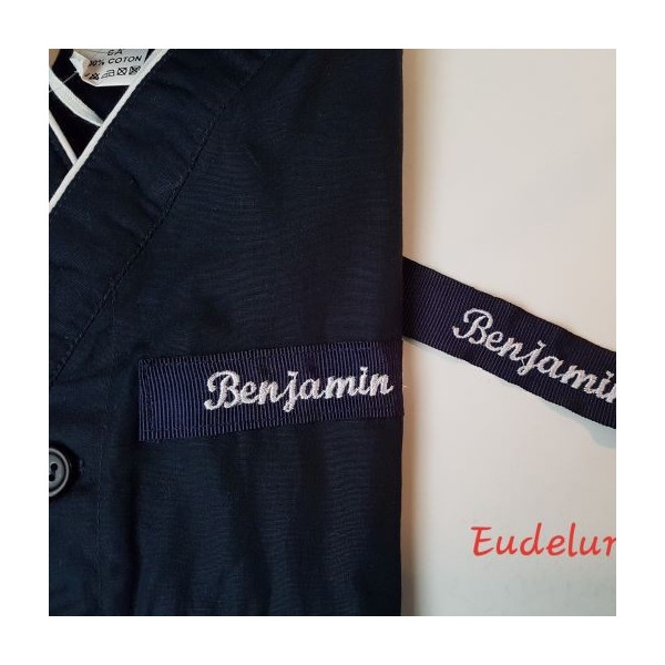 broderie tablier école etiquette nom prenom enfant catholique