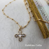 Collier Croix en Nacre Plaqué Or | Eudelune