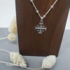 Collier fin en argent avec la croix de Jérusalem en argent pendentif