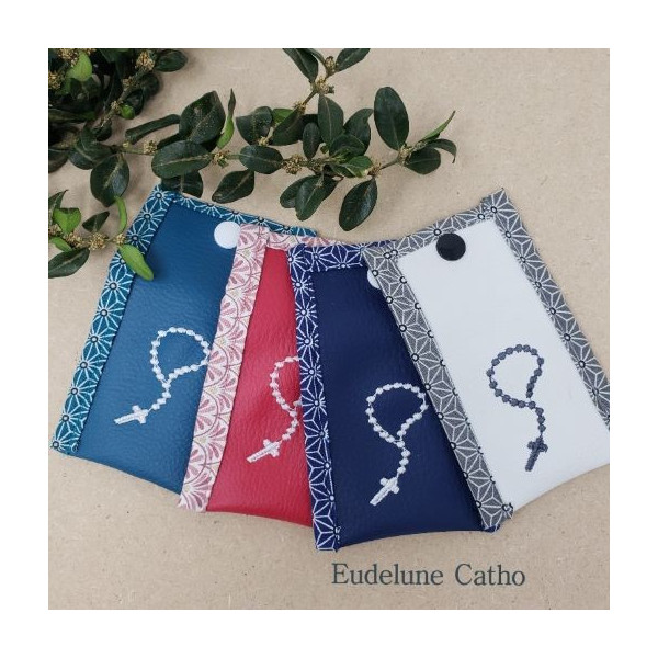 Chapelet en jade teinté artisanal – médaille miraculeuse argent & croix nacre