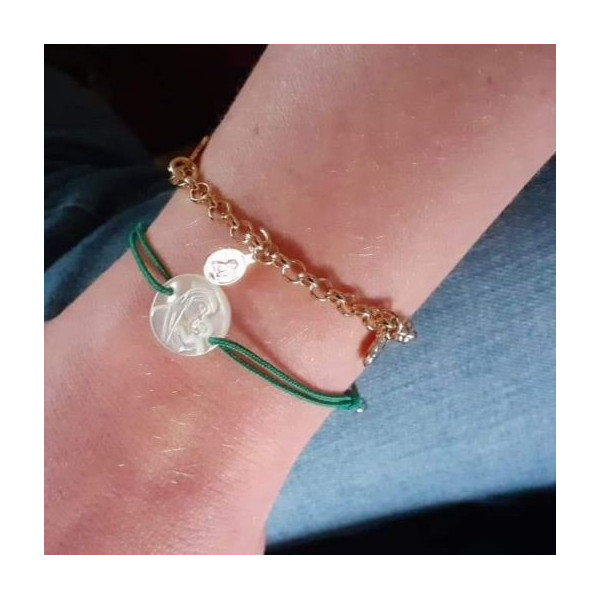 Petite Vierge à l’Enfant en nacre naturelle, douce et lumineuse