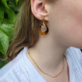 Boucles d'oreilles Notre-Dame de Rocamadour mini colombe plaqué or