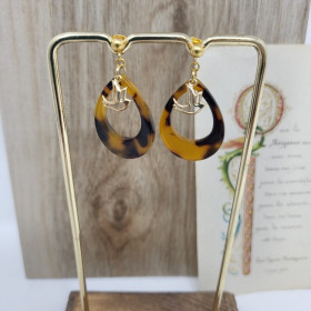 Boucles d'oreilles Notre-Dame de Rocamadour mini colombe plaqué or