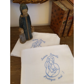 Lange bébé religieux protecteur brodé et personnalisé de bienvenu