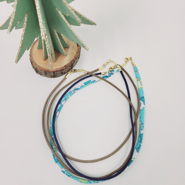 Cordon pour médaille, liberty ou coton ciré, plusieurs tailles