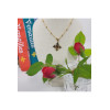 Collier plaqué or d'un croix au lys montée sur chaine boule