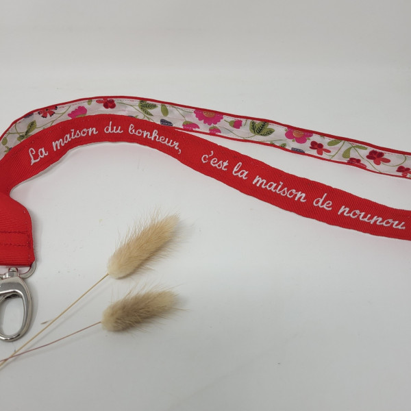 Porte-clés brodé personnalisé tour de cou pour garder vos clés