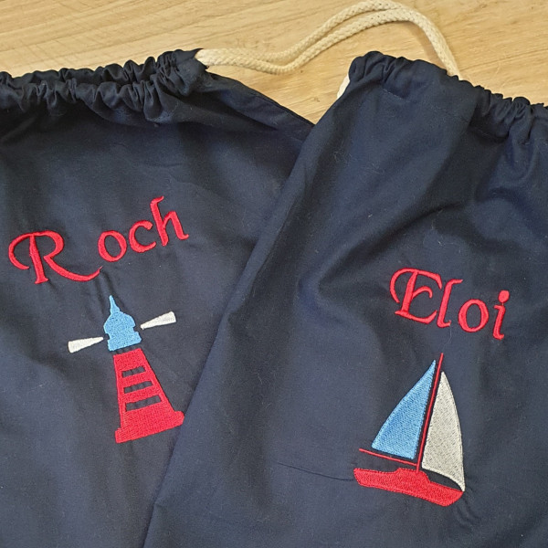 Sac à dos de toile pour enfant, bébé, personalisé broderie