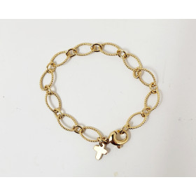 Bracelet torsadé plaqué or avec croix ou colombe