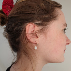 Boucles d'oreilles coquille Saint-Jacques nacre bijou du pèlerin