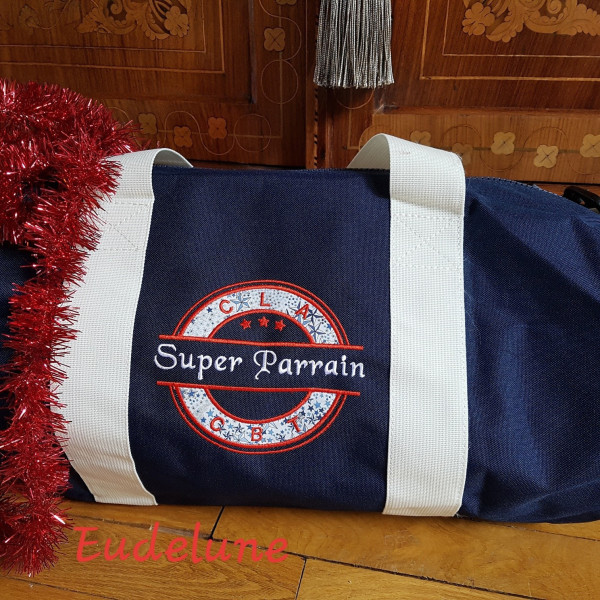 sac polochon brodé de week-end sac personnalisé pour tous les ages