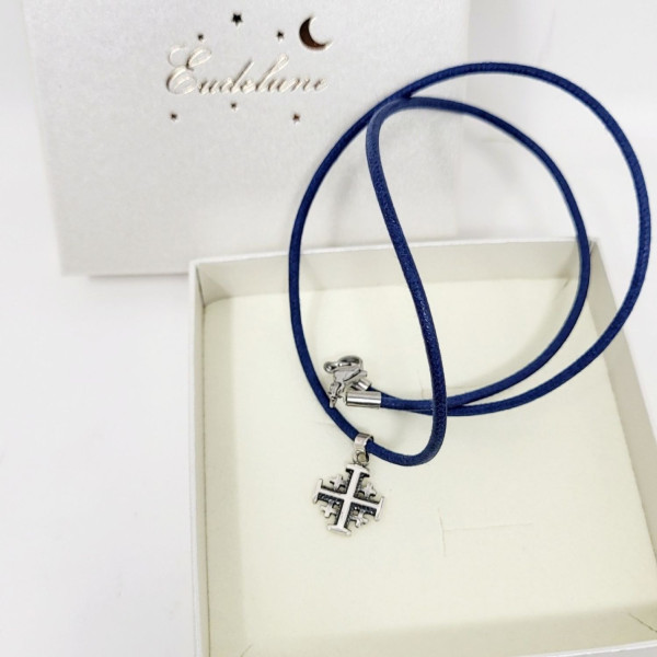 Collier Croix de Jérusalem garçon en argent – foi et scoutisme