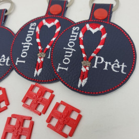 Porte-clés médaillon brodé Eudelune, scoutisme et dizainier