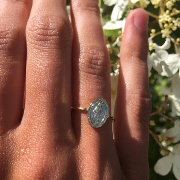 Bague catholique religieuse médaille miraculeuse  eudelune