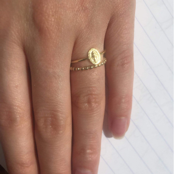 Bague catholique religieuse petite médaille miraculeuse