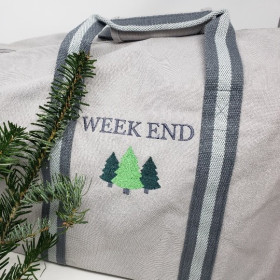 sac polochon brodé personnalisé , sac de voyage souple et élégant