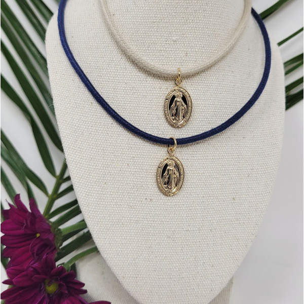 Collier Médaille Miraculeuse 17 mm sur nacre – Plaqué Or ou Argent