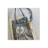 Collier croix trilobée plaqué or sur nacre cordon