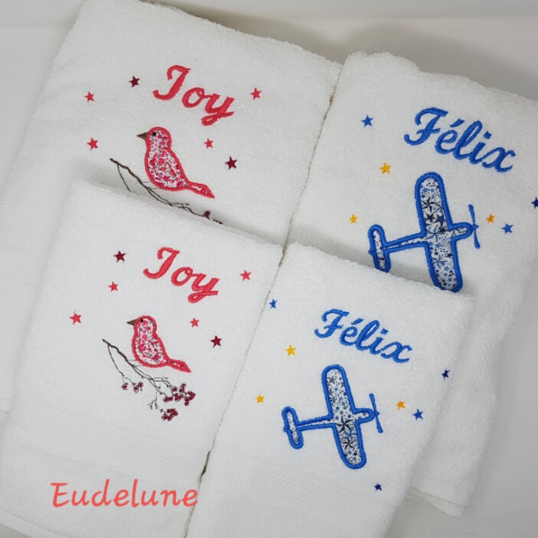 serviette éponge drap de bain personnalisée et brodée