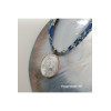 Collier religieux d'une vierge miraculeuse nacre cerclée