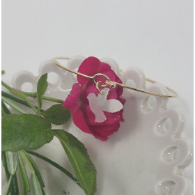 Jonc Saint-Esprit plaqué or – bracelet colombe nacre ouverture crochet