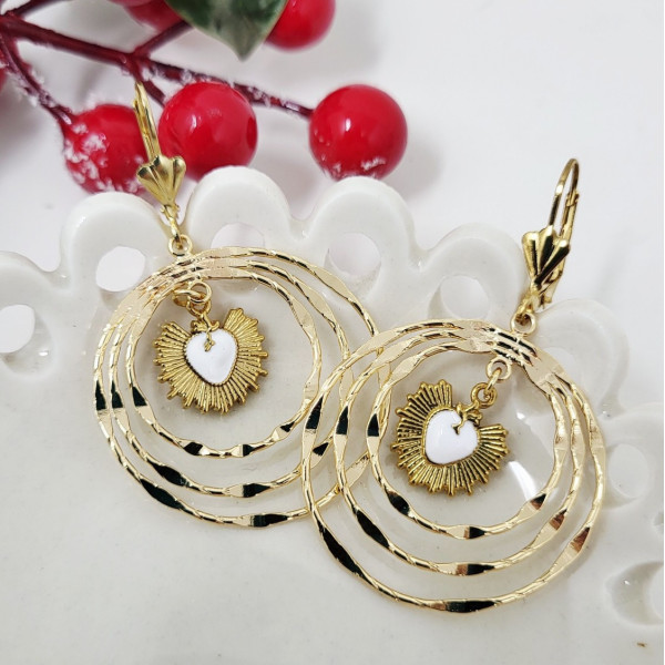 Boucles d'oreilles religieuses adoration du Sacré Coeur