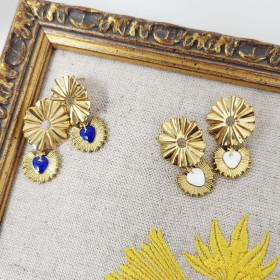 Boucles d'oreilles religieuses Sacré Coeur Paray