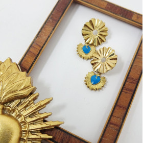 Boucles d'oreilles religieuses Sacré Coeur Paray