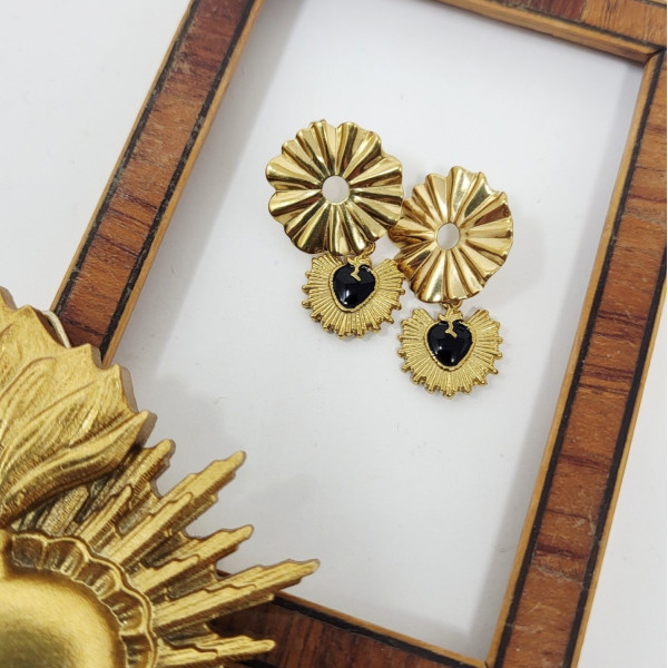 Boucles d'oreilles religieuses Sacré Coeur Paray