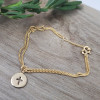 Bracelet croix plaqué or – Maille fine double | Bijou religieux moderne femme