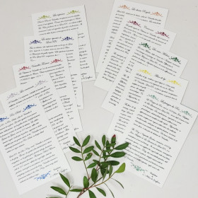 Cartes Versailles duo : cartes doubles aquarelle avec texte bilingue