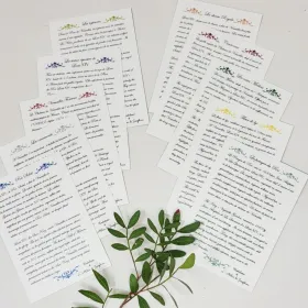 Cartes Versailles duo : cartes doubles aquarelle avec texte bilingue