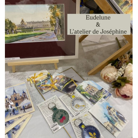 Cartes Versailles duo : cartes doubles aquarelle avec texte bilingue
