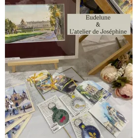 Cartes Versailles duo : cartes doubles aquarelle avec texte bilingue