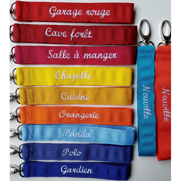 Porte-clés ruban brodé personnalisé | Eudelune