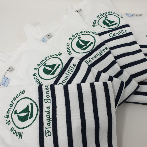 Onyx sweat shirt tee shirt rayé brodé marin personnalisé polo