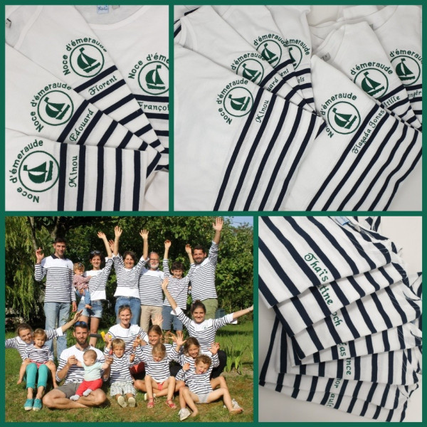 Onyx sweat shirt tee shirt rayé brodé marin personnalisé polo