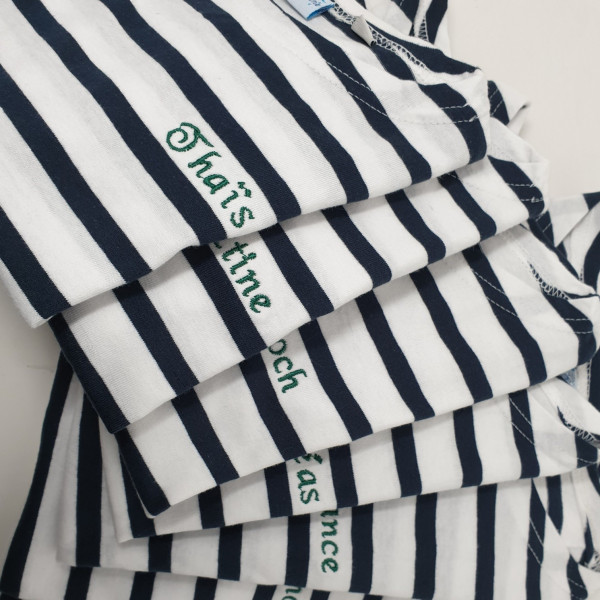 Onyx sweat shirt tee shirt rayé brodé marin personnalisé polo