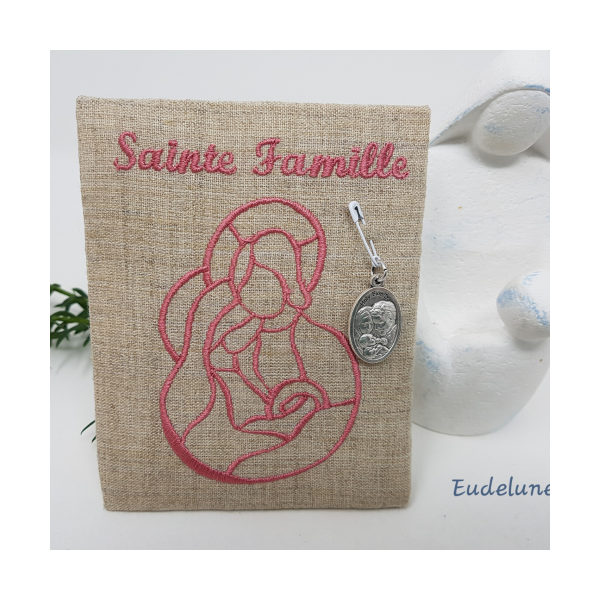 Agate Cadre médaille enfant broderie religieux fête coin prière