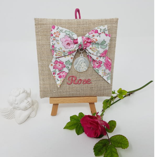 Agate Cadre médaille enfant broderie religieux fête coin prière