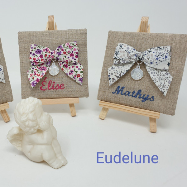 Agate Cadre médaille enfant broderie religieux fête coin prière