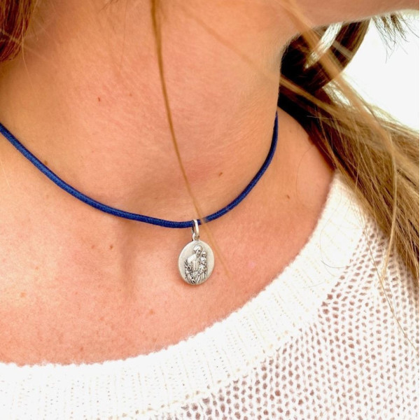 Collier Saint Joseph garçon en acier avec prière incluse en option