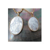 Collier religieux d'une vierge miraculeuse nacre cerclée