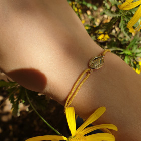 Bracelet religieux médaille miraculeuse sur cordon